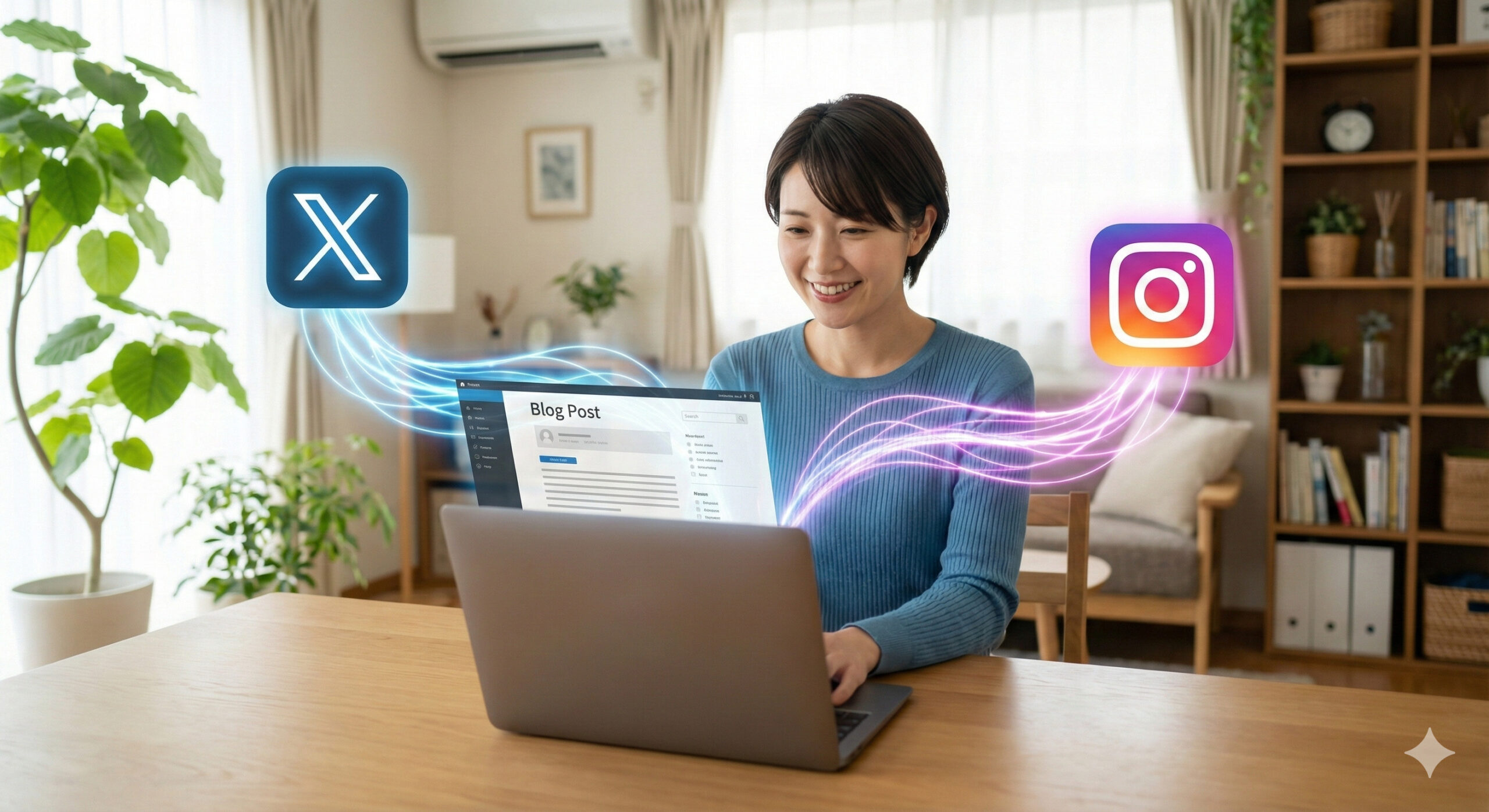 ブログ記事をSNS投稿に自動変換！AIを使ってX（Twitter）・Instagramの集客を半自動化する裏技